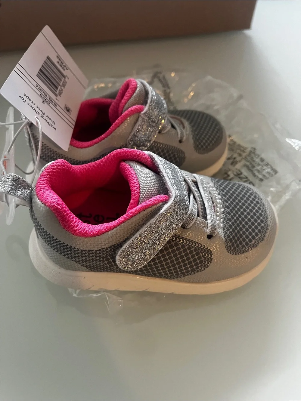 Carter's Gray and Bright Pink Toddler Sneakers